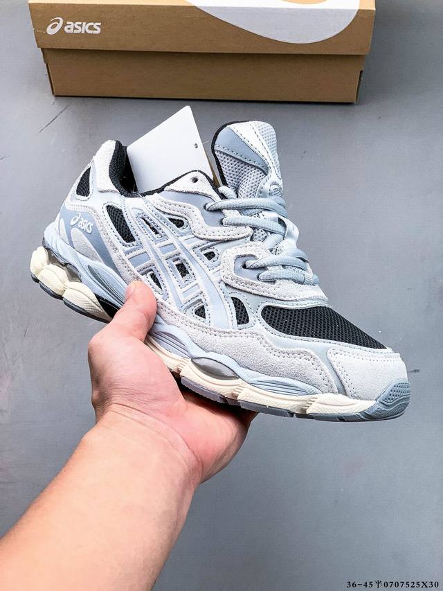 Asics Gel-Nyc 2055 breathable mesh upper with some synthetic leather material us