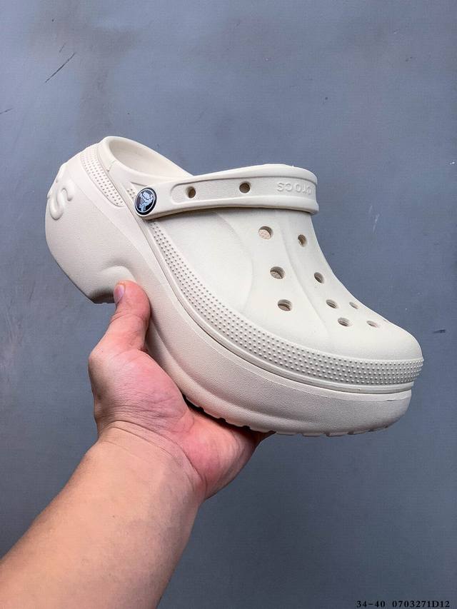 Crocs Crocs Bella hole shoes beach shoes closed toe thick bottom slippers beach