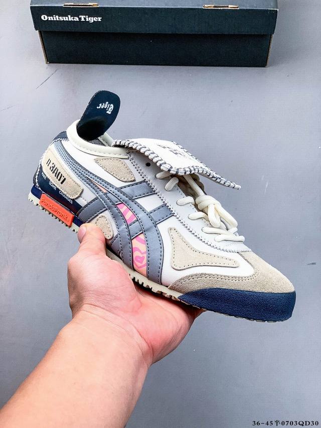 Company level! Asics Onitsuka Tiger Asics leather original four-link tag midsole