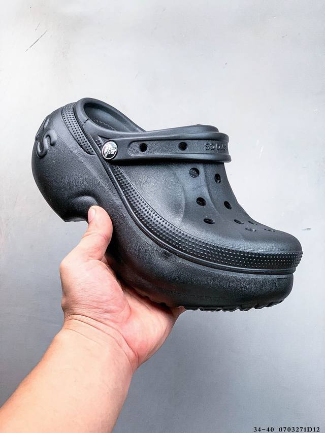 Collection Crocs Bella hole shoes beach shoes closed toe thick-soled slippers be