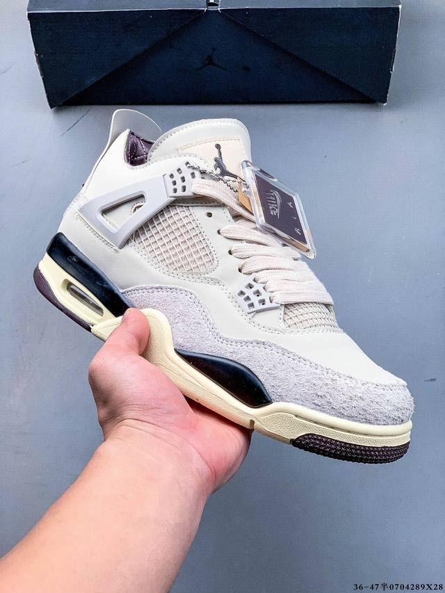 2nd layer real label! Air Jordan 4 Aj4 mid-top retro casual sports culture baske