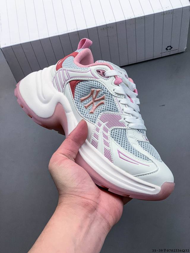 Company level! Mlb Chunky Liner thick-soled casual running shoes Ny printed brea