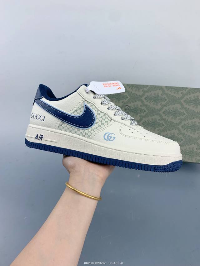 Corporate Nike Air Force 1 '07 Low "Gucci co-branded pattern blue hook" Air For