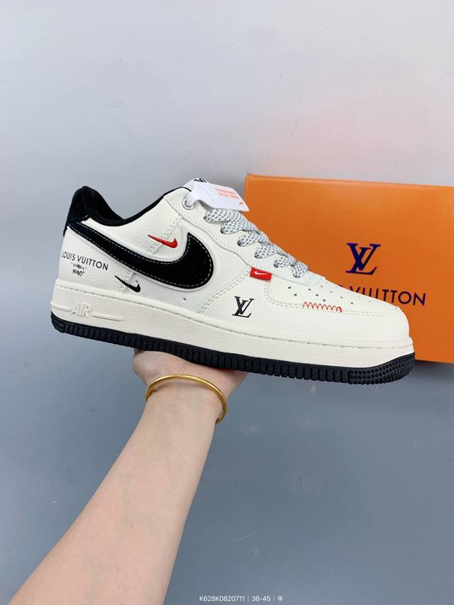 Corporate Nike Air Force 1 '07 Low "Lv joint beige black hook red label" Air Fo