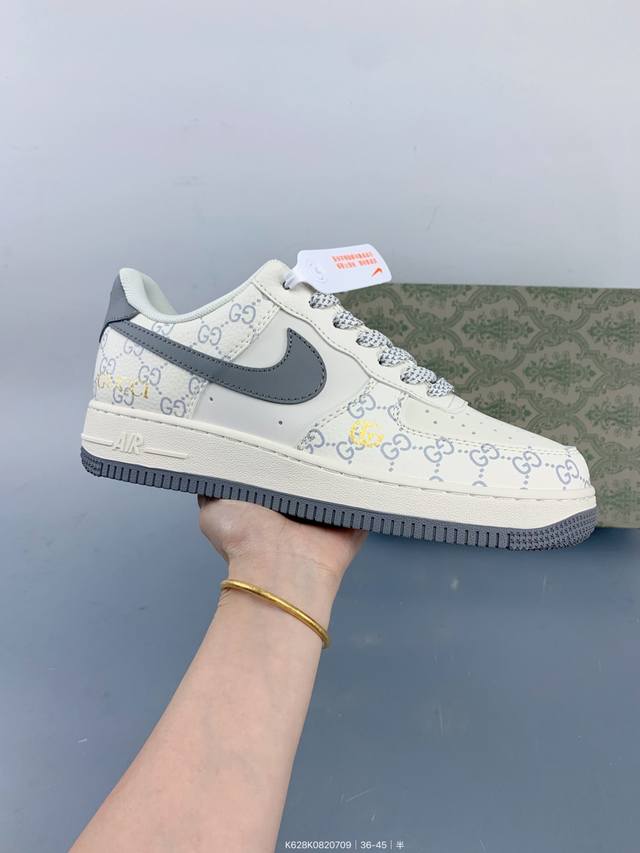 Corporate Nike Air Force 1 '07 Low "Gucci co-branded pattern gray hook" Air For