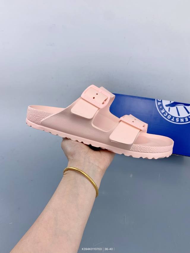Birkensto half-slipper sandal series Double buckle metal buckle design double b