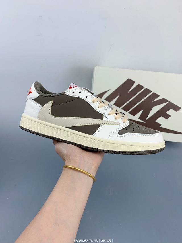 Aj1 Travis Scott X Air Jordan 1 "Reverse Mocha" Aj1 Joe 1 Ts Lightning Joint Inv