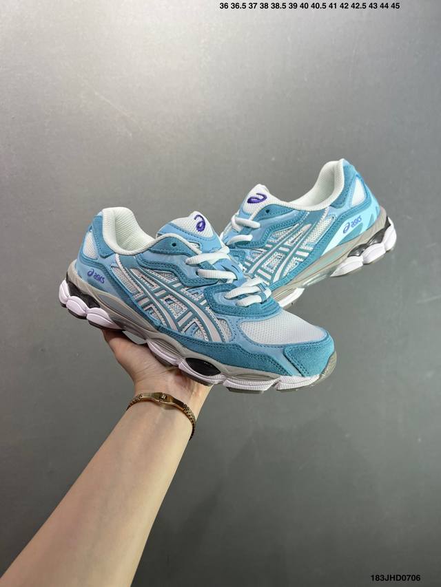 Company-level Asics Gel-Nyc breathable mesh upper with some synthetic leather m