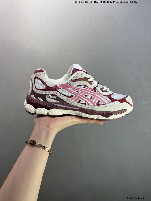 Company-level Asics Gel-Nyc breathable mesh upper with some synthetic leather m