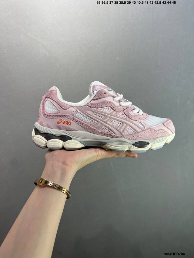 Company-level Asics Gel-Nyc breathable mesh upper with some synthetic leather m
