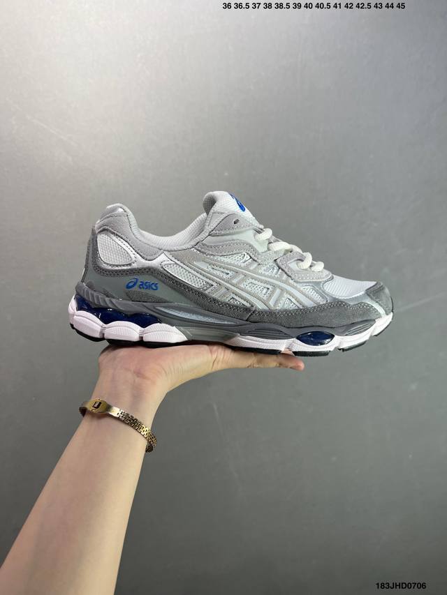 Company-level Asics Gel-Nyc breathable mesh upper with some synthetic leather m