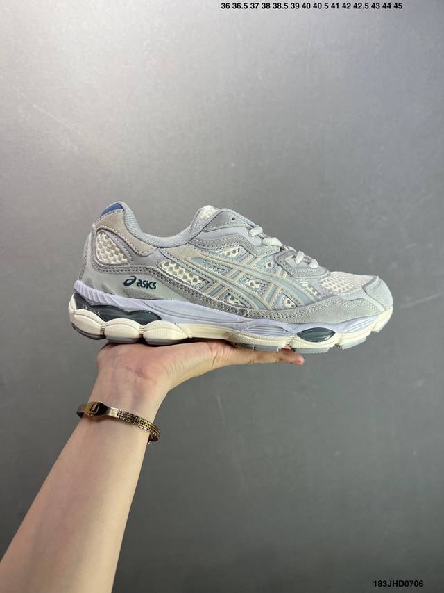Company-level Asics Gel-Nyc breathable mesh upper with some synthetic leather m