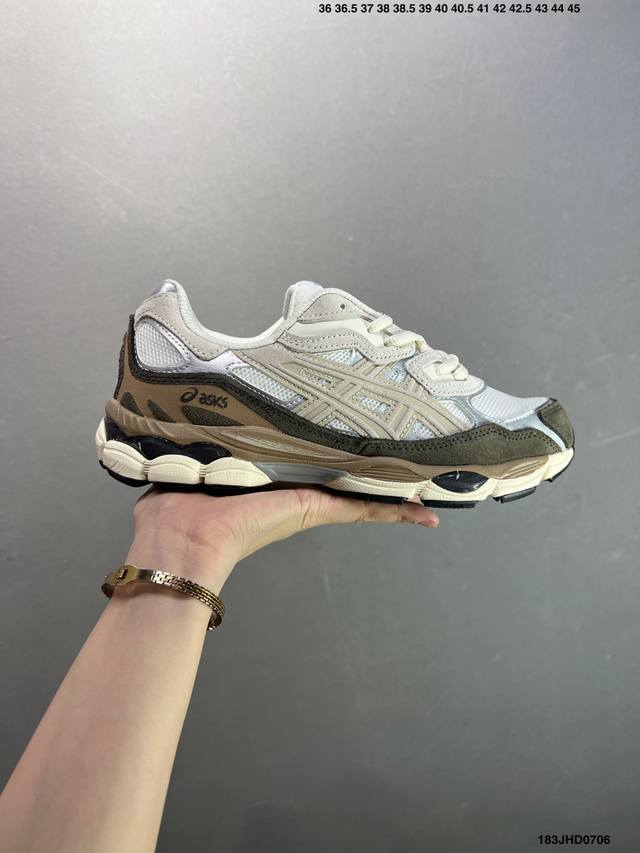 Company-level Asics Gel-Nyc breathable mesh upper with some synthetic leather m