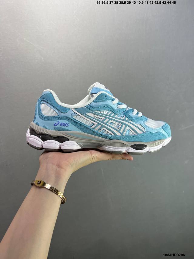 Company-level Asics Gel-Nyc breathable mesh upper with some synthetic leather m