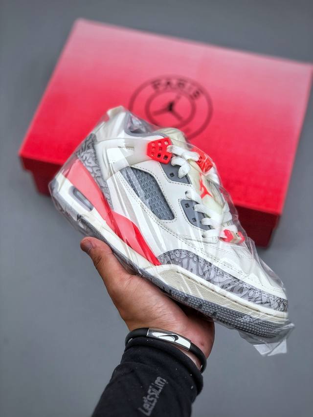Air Jordan 3.5 Spizike Low low-top white, gray and red# The whole pair of shoes