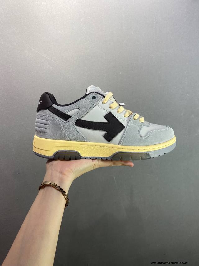 Corporate Off-White new round-toe lace-up low-top sports white shoes running sh
