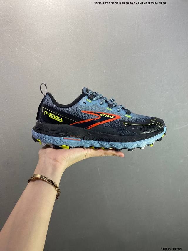 Corporate-level Brooks Cascadia 18 sports shoes, shock-absorbing jogging shoes,