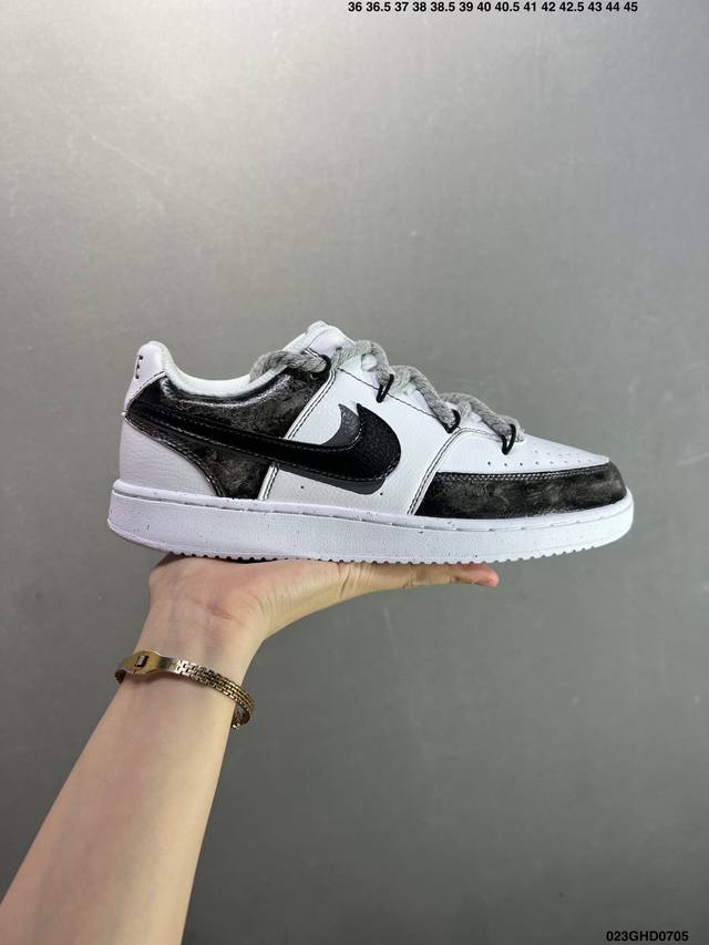 Corporate Nike Court Vision 1 Low "Phantom Cross" Hand-painted Graffiti Customi