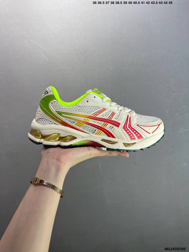 Company-level Asics Gel-Kayano 14 series white, black and silver Retro street ca