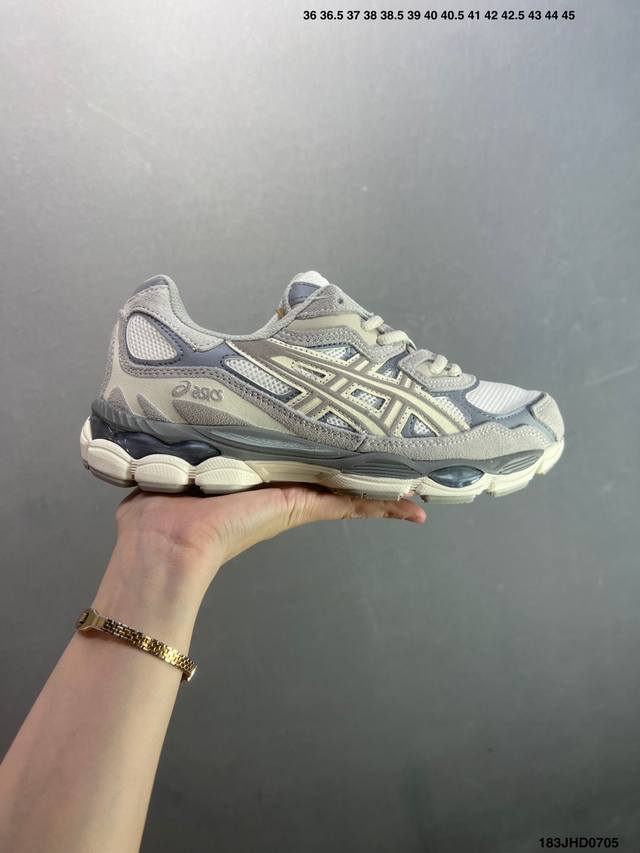 Company-level Asics Gel-Nyc breathable mesh upper with some synthetic leather m