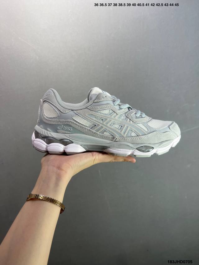 Company-level Asics Gel-Nyc breathable mesh upper with some synthetic leather m