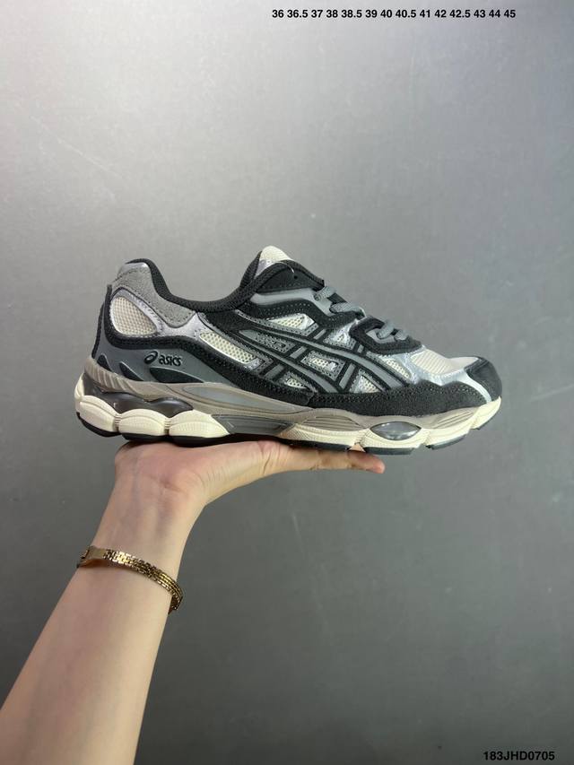 Company-level Asics Gel-Nyc breathable mesh upper with some synthetic leather m