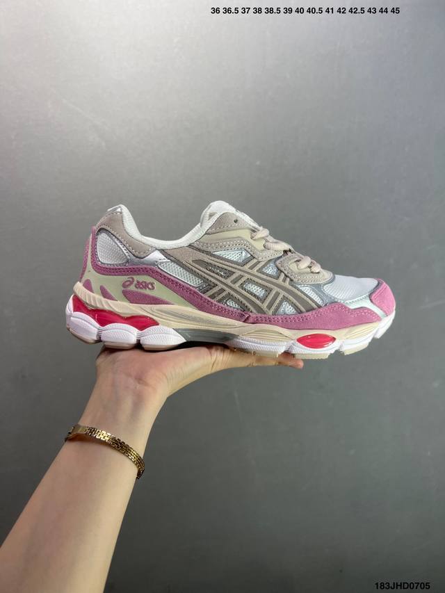 Company-level Asics Gel-Nyc breathable mesh upper with some synthetic leather m