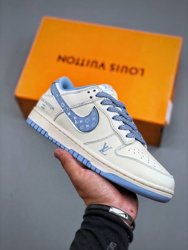 C Nike Sb Dunk Low X Lv joint white and blue pure original factory products high