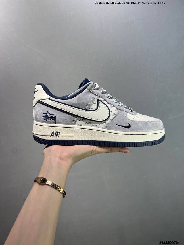 Special price Nike Air Force 1 '07 Low "Stussy joint gray and white English blue