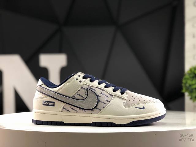 Authentic Nike Dunk Low low-top casual sneakers with half-size label and custom