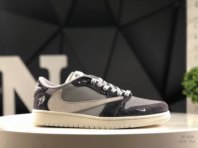 Welfare special offer Nike Air Jordan 1 X Travis Scott Aj1 inverted hook Joe one