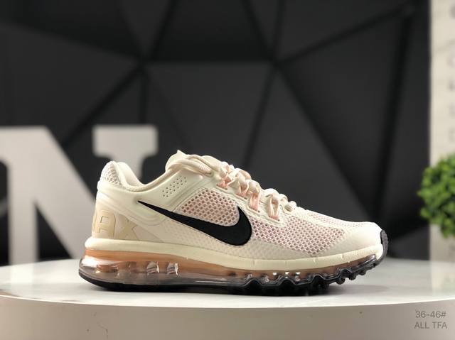 Nike Air Max 2013 White Black Metallic Silver 2013 Air Cushion Series Low-Top Fu