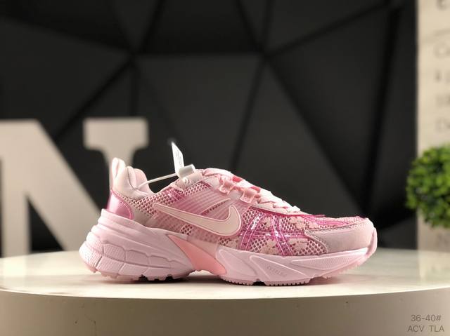 Nike V2K Run running shoes are retro and breathable mesh sneakers in gray and si