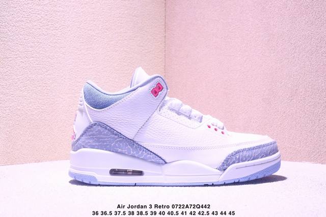 Air Jordan 3 Retro White Andcobalt Bliss Diamond Blue/Pink The new Air Jordan 3