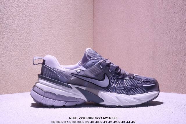 Authentic Nike V2K Run running shoes, retro style mesh breathable sneakers in gr