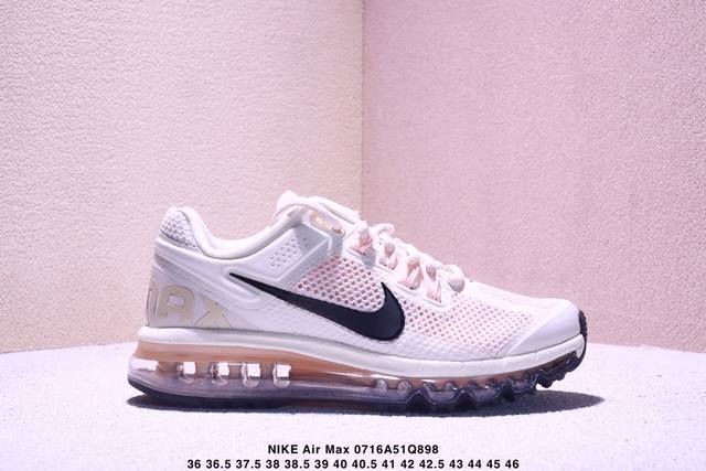 Nike Air Max 2013 retro breathable mesh full-length air cushion running shoes Eq