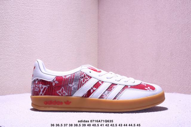 Adidas Dexun Shoes "Lv Joint - Gray and Red Denim" High-end custom factory pure