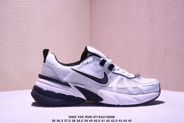 Authentic Nike V2K Run running shoes, retro style mesh breathable sneakers in gr