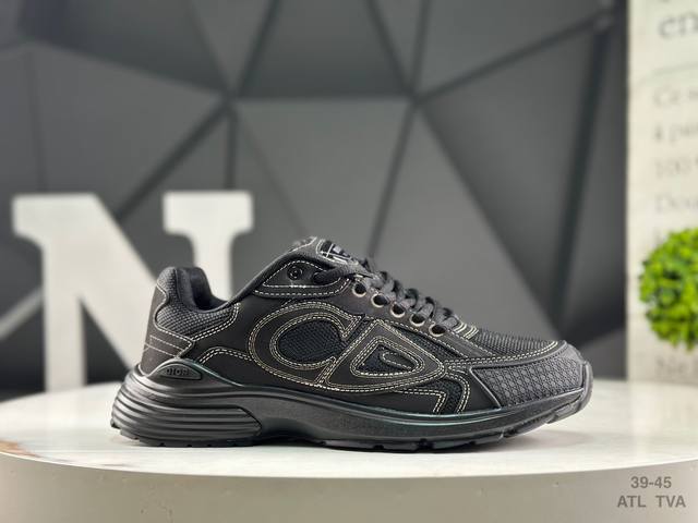 Dior B30 mesh fabric thick-soled lace-up casual low-top sneakers for men and wom