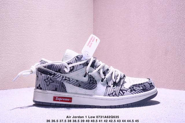 Overseas hit limited edition! Nike Jordan Air Jordan 1 "LV Joint Gray Floral Dra