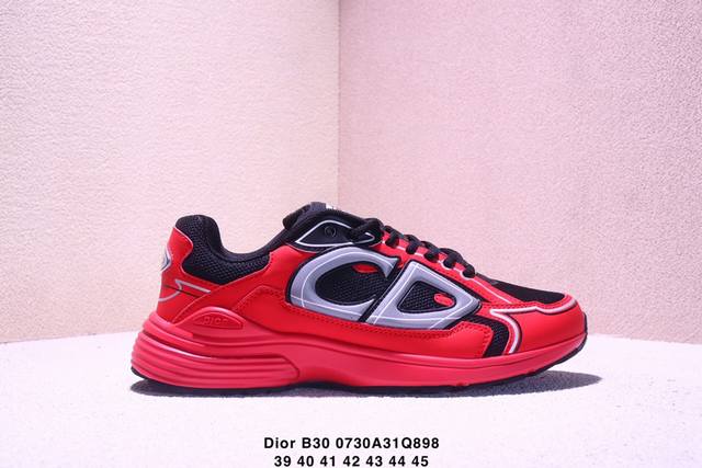 genuine Dior B30 mesh fabric thick-soled lace-up casual low-top sneakers for men