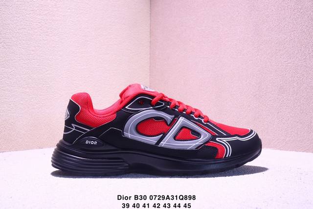 authentic Dior B30 mesh fabric thick-soled lace-up casual low-top sneakers for m