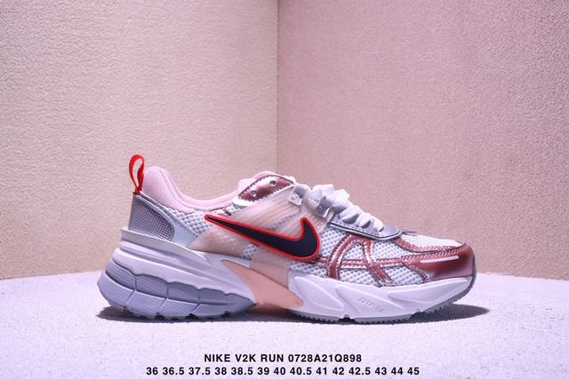 genuine Nike V2K Run running shoes, retro style mesh breathable sports shoes in