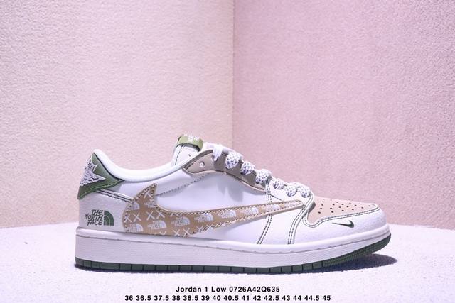 High-end custom Travis Scott x Jordan 1 Low "The North Face co-branded print off