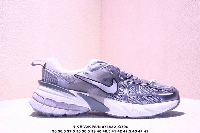 Authentic Nike V2K Run running shoes, retro style mesh breathable sneakers in gr