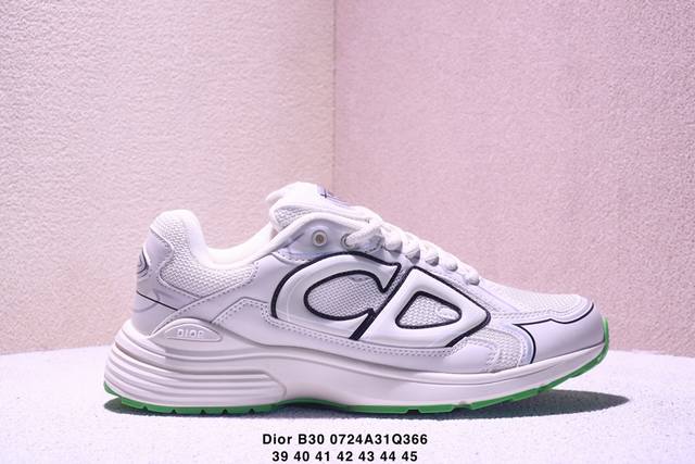 Dior B30 Mesh Fabric Thick-Sole Lace-Up Casual Low-Top Sneakers, Unisex. These B