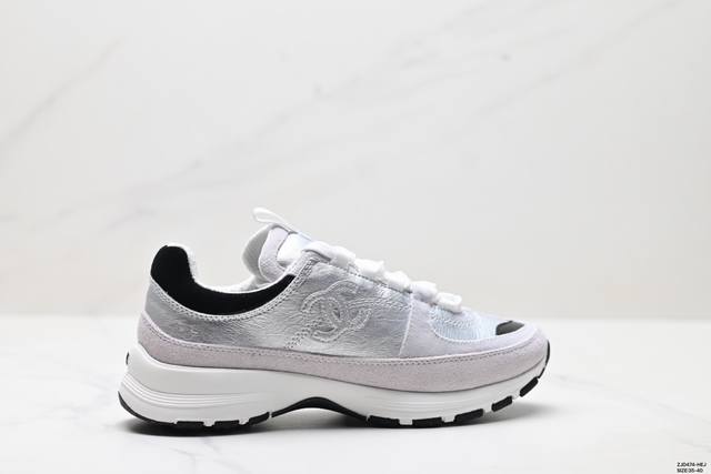 Corporate-grade Chanel 25A calfskin round-toe lace-up low-top casual shoes with