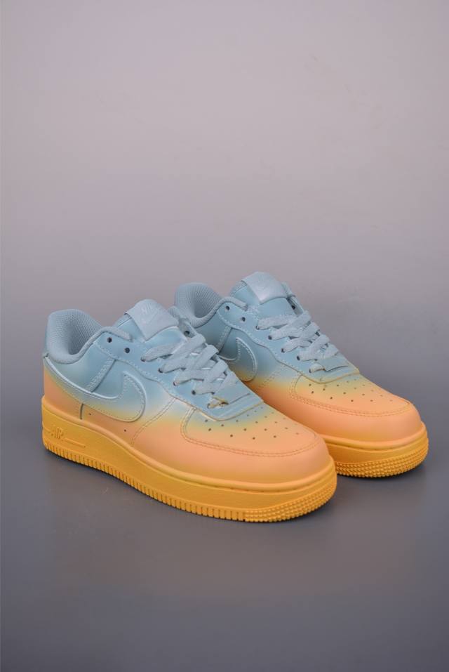 Nike Air Force 1 Low blue and yellow gradient original last and cardboard create