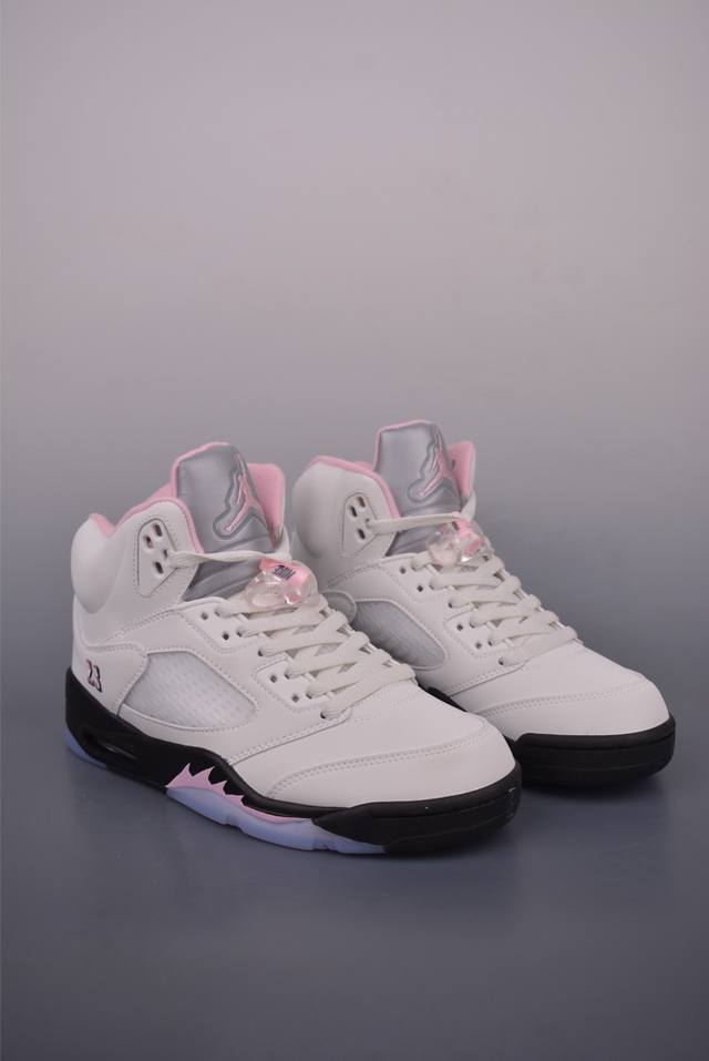 Jordan Air Jordan 5 "Medium Soft Pink" replica in white, pink, and black. This i