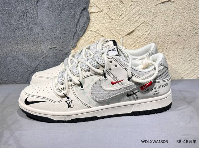 Nike Dunk Low Lthr Ow deconstructed lace-up skate shoe, a classic retro sneaker